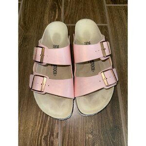 Birkenstock Arizona Birko-Flor Embossed Pink Women's size 39 US 8-8.5